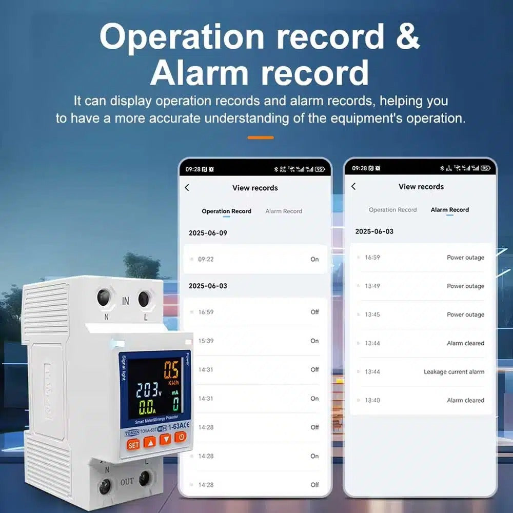 Tomzn TOVA-63T 63A WIFI Protector Mini 10in1 With Memory Option